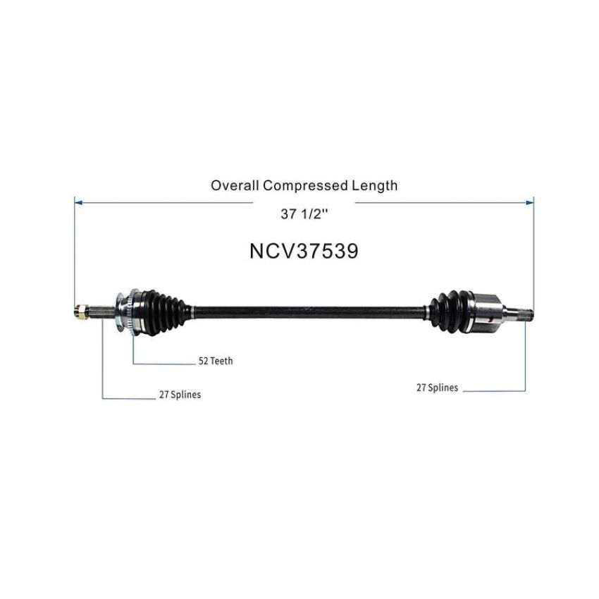 GSP NCV37539 01-04 Hyundai Santa Fe (2.4, 2.7 - 4WD/FWD) CV Axle Assembly  - Front Right