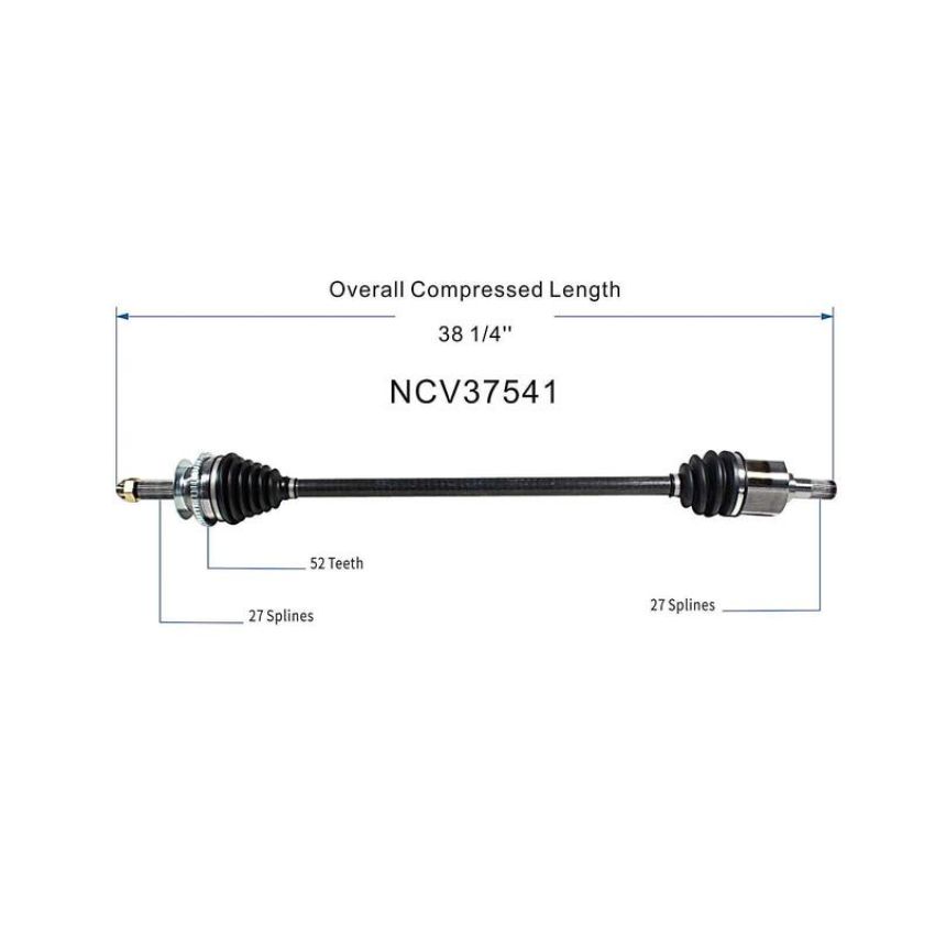 GSP NCV37541 01-04 Hyundai Santa Fe (2.4 - 4WD/FWD) CV Axle Assembly  - Front Right