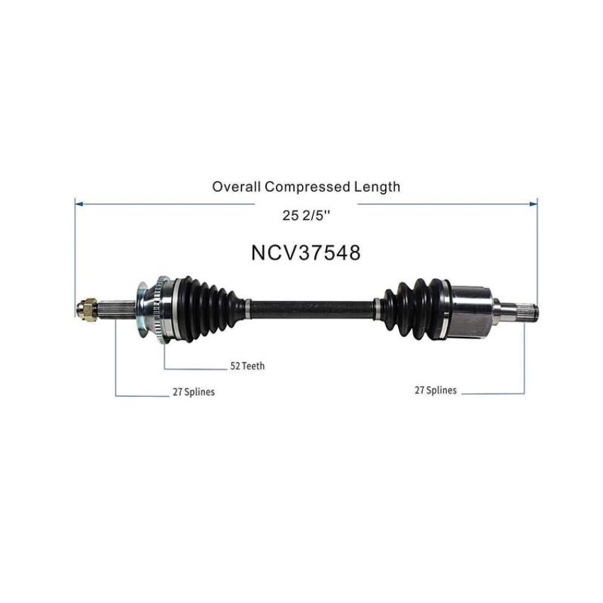 GSP NCV37548 01-06 Hyundai Santa Fe (2.7 - 4WD) CV Axle Assembly  - Front Left