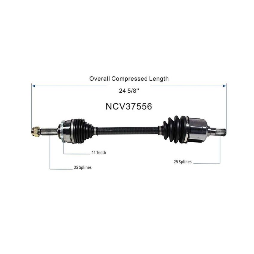 GSP NCV37556 02-05 Hyundai Accent CV Axle Assembly  - Front Left