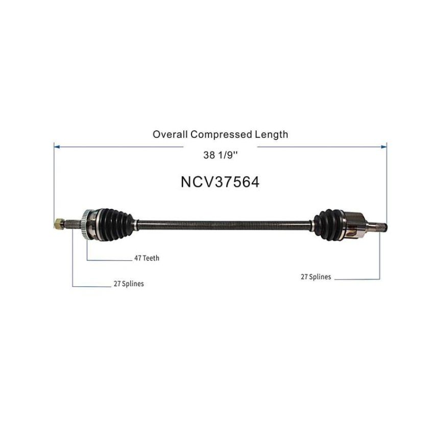 GSP NCV37564 06-07 Hyundai Sonata (2.4) CV Axle Assembly  - Front Right
