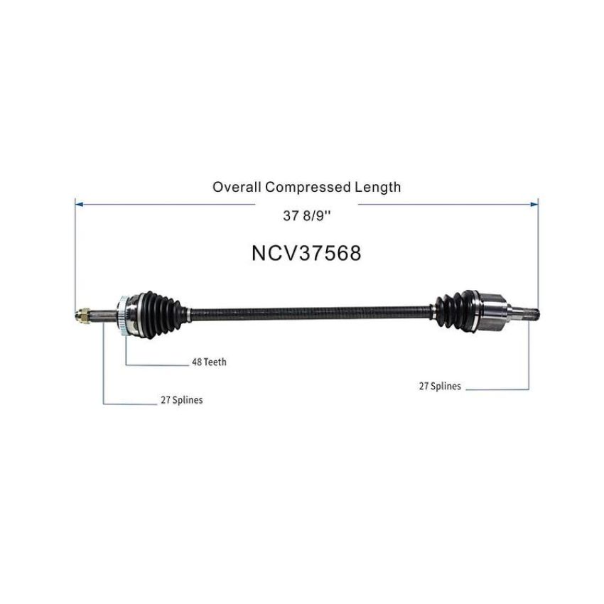GSP NCV37568 Kia (2.0, 2.4 - FWD) CV Axle Assembly  - Front Right