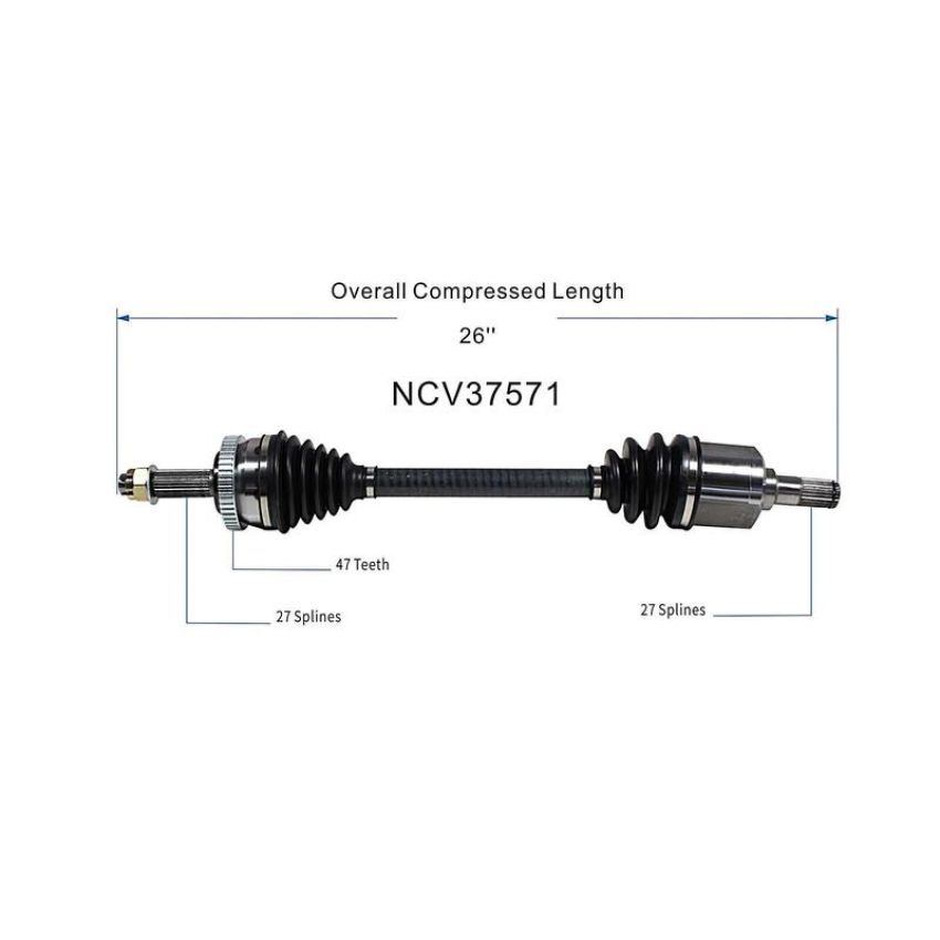 GSP NCV37571 06-09 Hyundai Sonata (2.4) CV Axle Assembly  - Front Left
