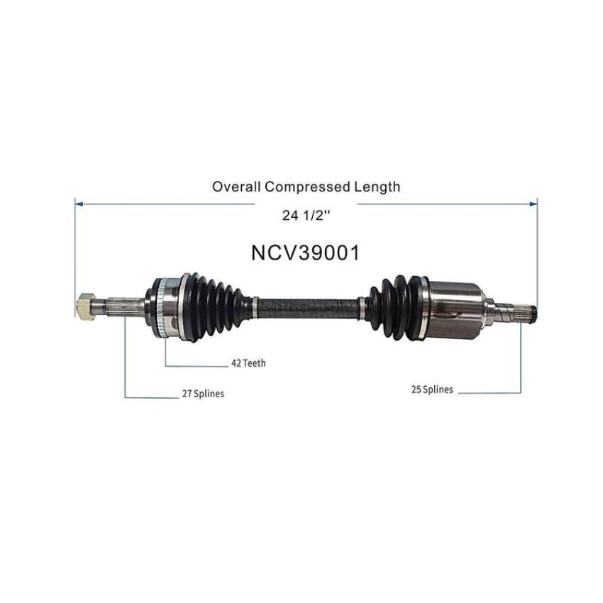 GSP NCV39001 91-96 INFINITI G20 CV Axle Assembly  - Front Left