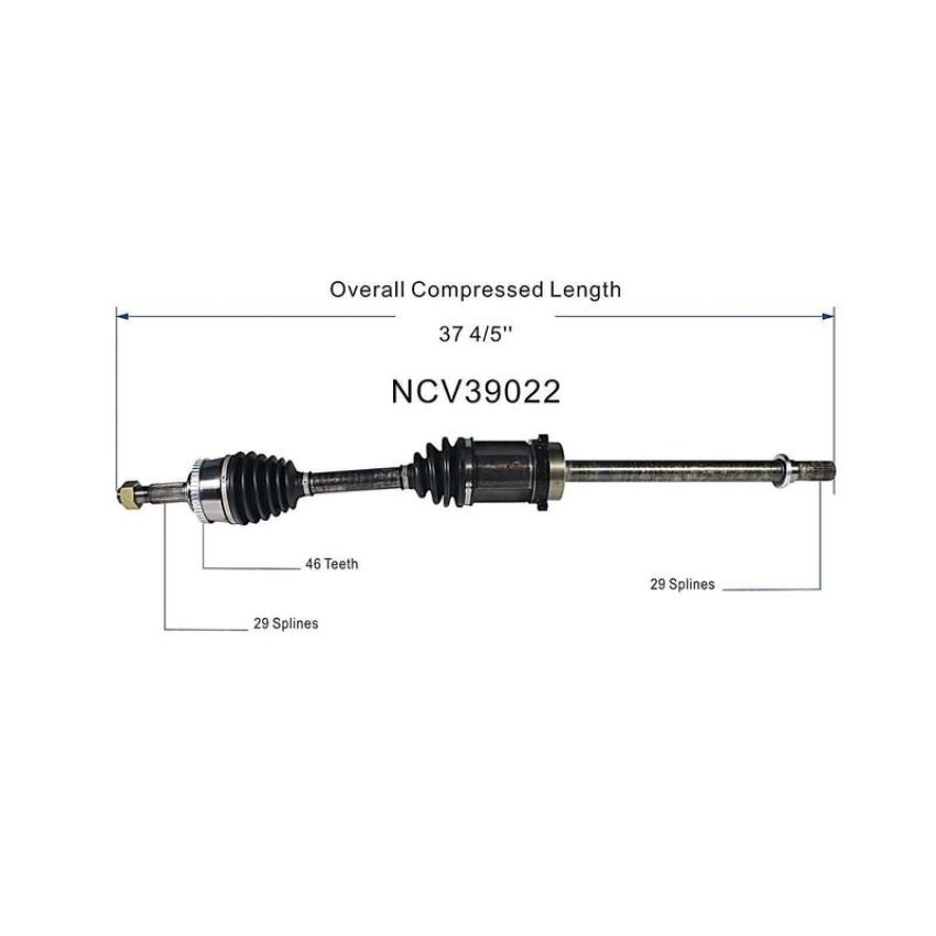 GSP NCV39022 INFINITI, Nissan CV Axle Assembly  - Front Right