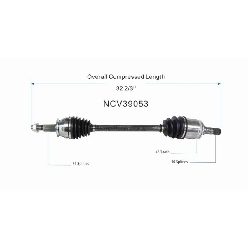 GSP NCV39053 INFINITI CV Axle Assembly  - Rear Right