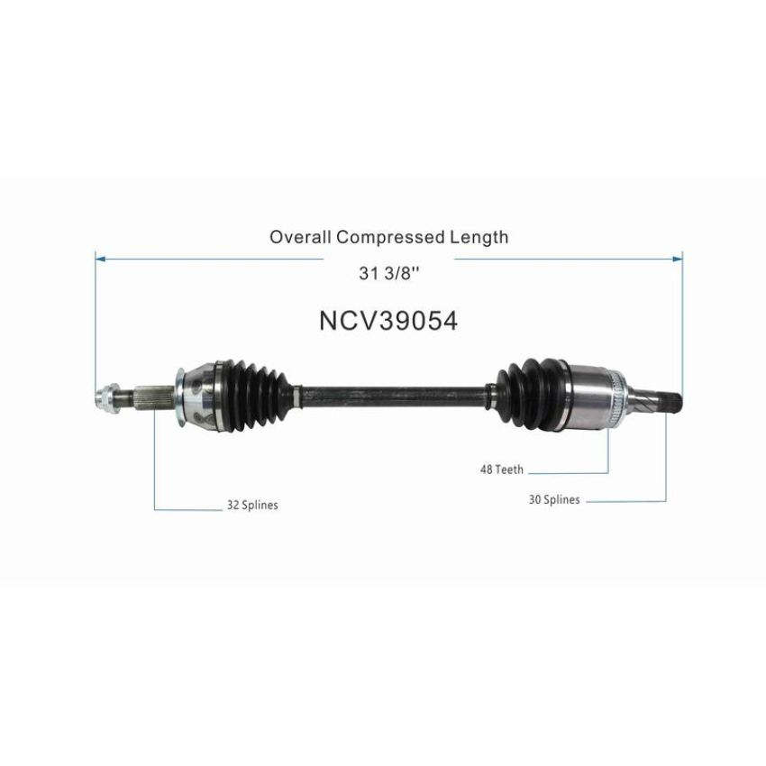 GSP NCV39054 INFINITI (3.7) CV Axle Assembly  - Rear Left