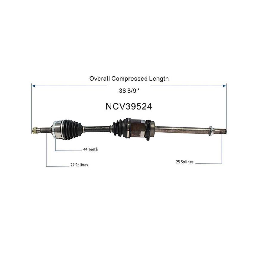 GSP NCV39524 99-02 INFINITI G20 CV Axle Assembly  - Front Right