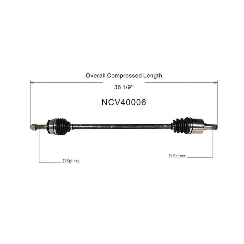 GSP NCV40006 Chevrolet, Isuzu CV Axle Assembly  - Front Right