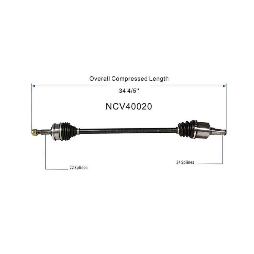 GSP NCV40020 Geo, Isuzu CV Axle Assembly  - Front Right