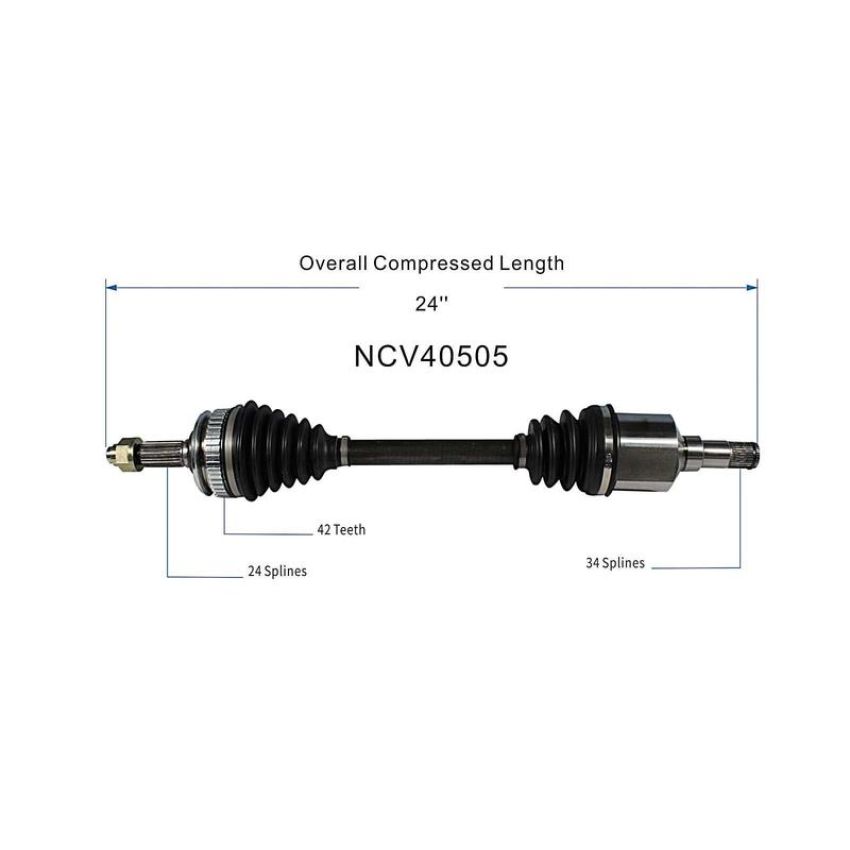 GSP NCV40505 Geo, Isuzu CV Axle Assembly  - Front Left