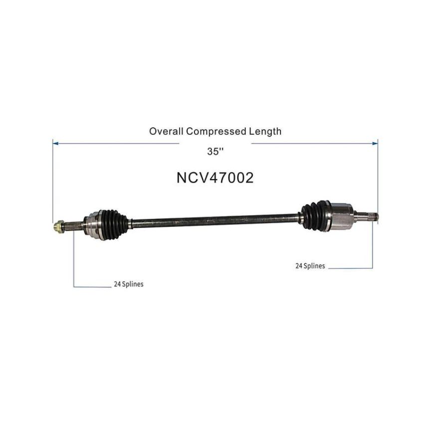 GSP NCV47002 Ford, Mazda, Mercury CV Axle Assembly  - Front Right