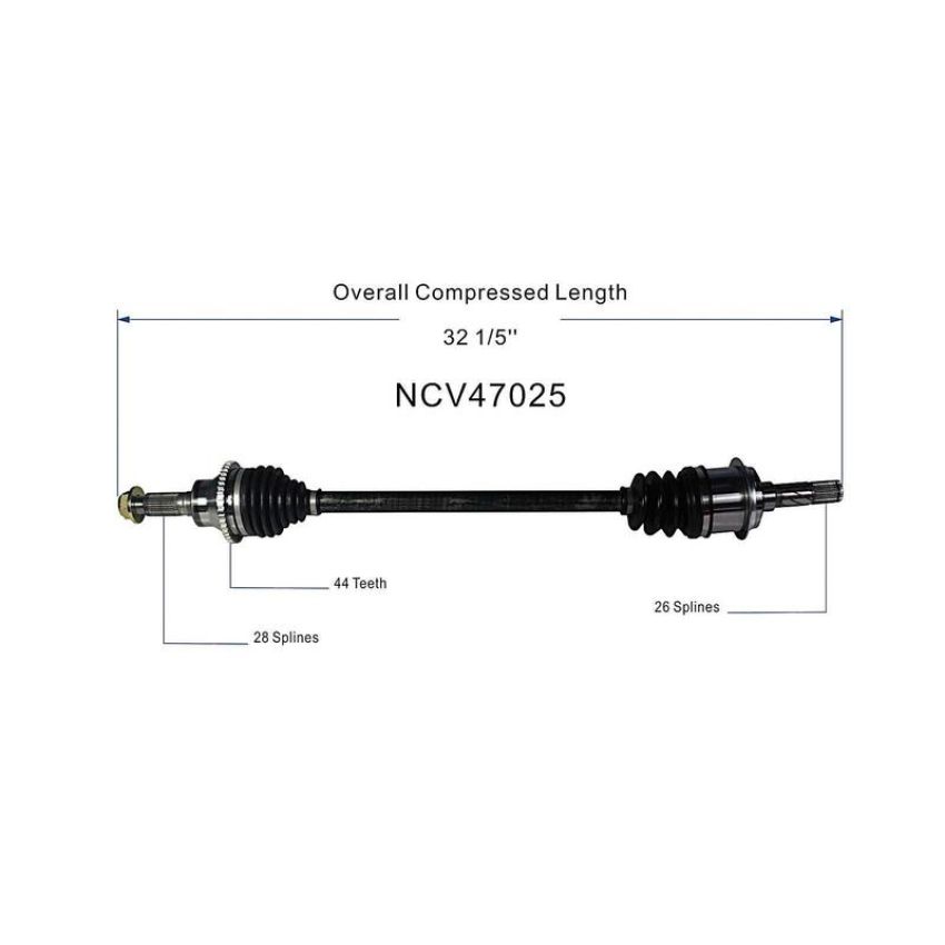 GSP NCV47025 Mazda (2.3) CV Axle Assembly  - Rear Left