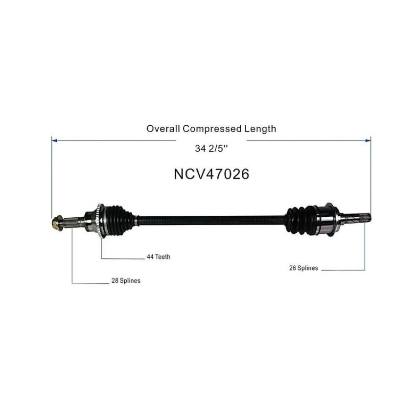 GSP NCV47026 07-15 Mazda CX-9 CV Axle Assembly  - Rear Right