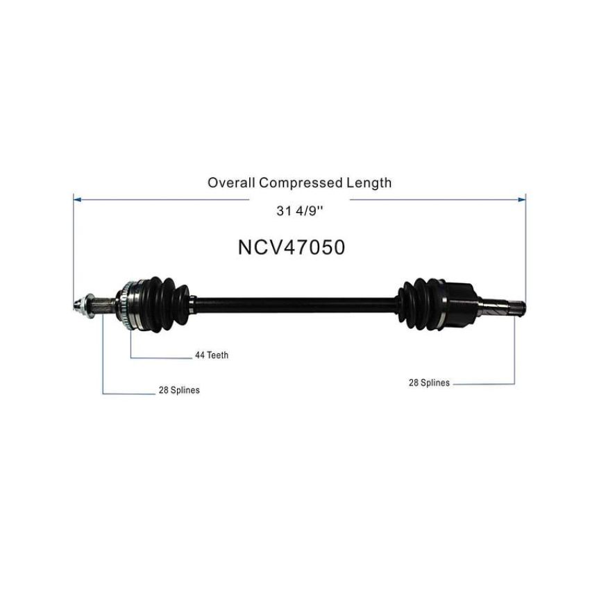 GSP NCV47050 06-15 Mazda MX-5 Miata CV Axle Assembly  - Rear Right