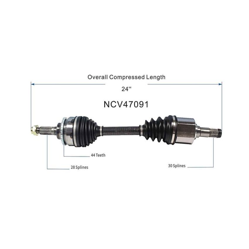 GSP NCV47091 02-06 Mazda MPV CV Axle Assembly  - Front Left