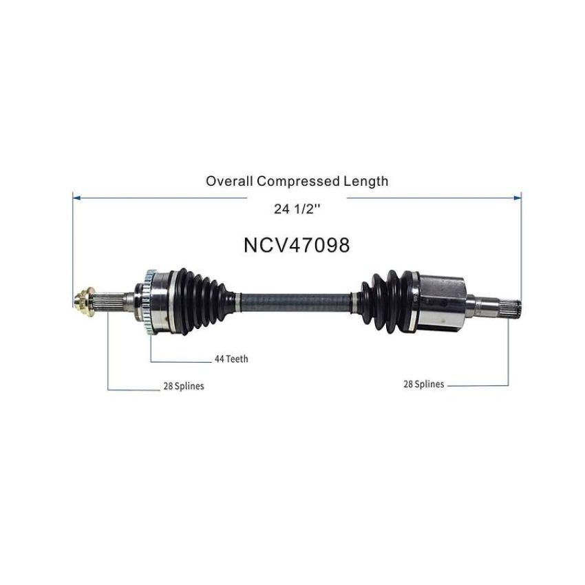 GSP NCV47098 00-01 Mazda MPV CV Axle Assembly  - Front Left