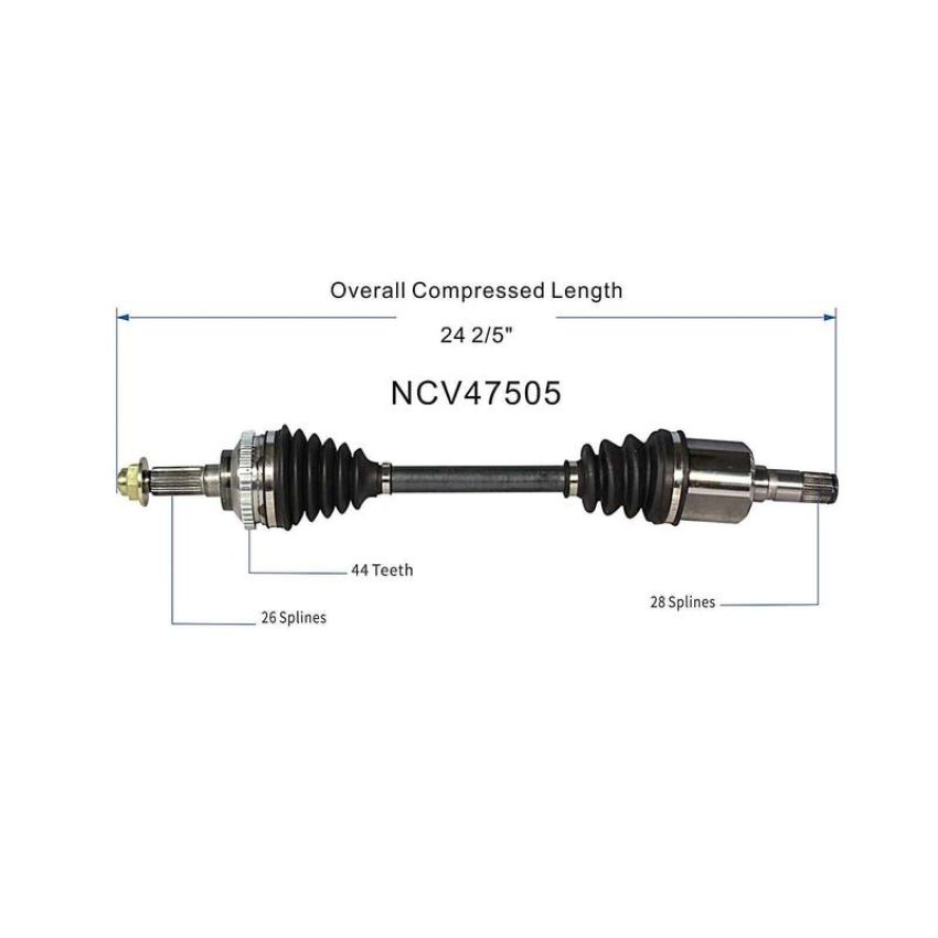 GSP NCV47505 92-94 Mazda MX-3 (1.8) CV Axle Assembly  - Front Left