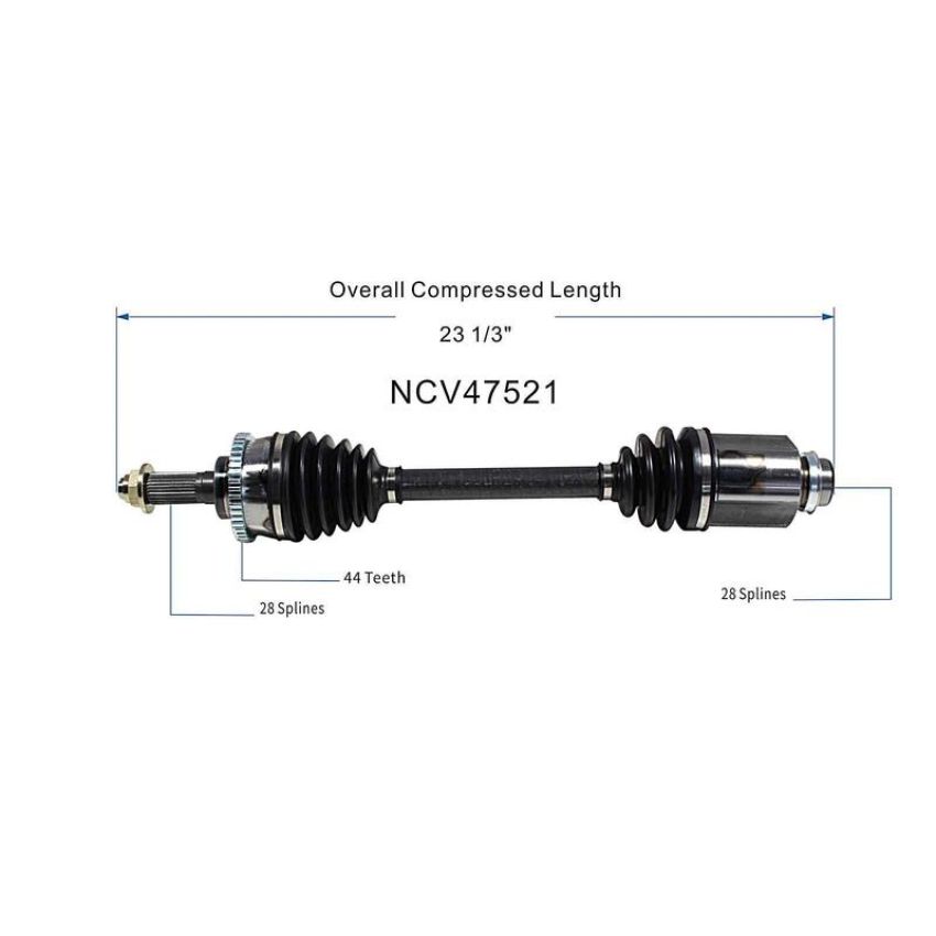 GSP NCV47521 95-02 Mazda Millenia CV Axle Assembly  - Front Right