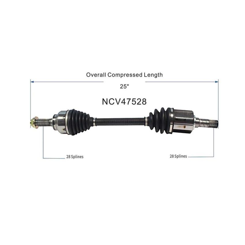 GSP NCV47528 Mazda (2.0, 2.3, 2.5) CV Axle Assembly  - Front Left