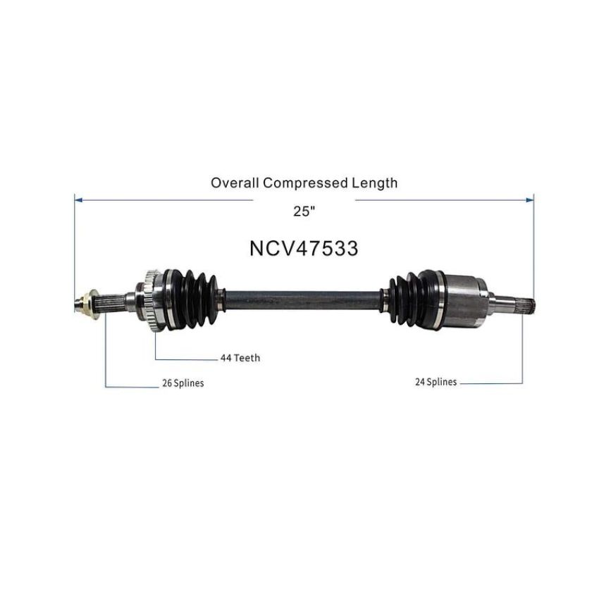 GSP NCV47533 Kia, Mazda (1.6, 1.8) CV Axle Assembly  - Front Left