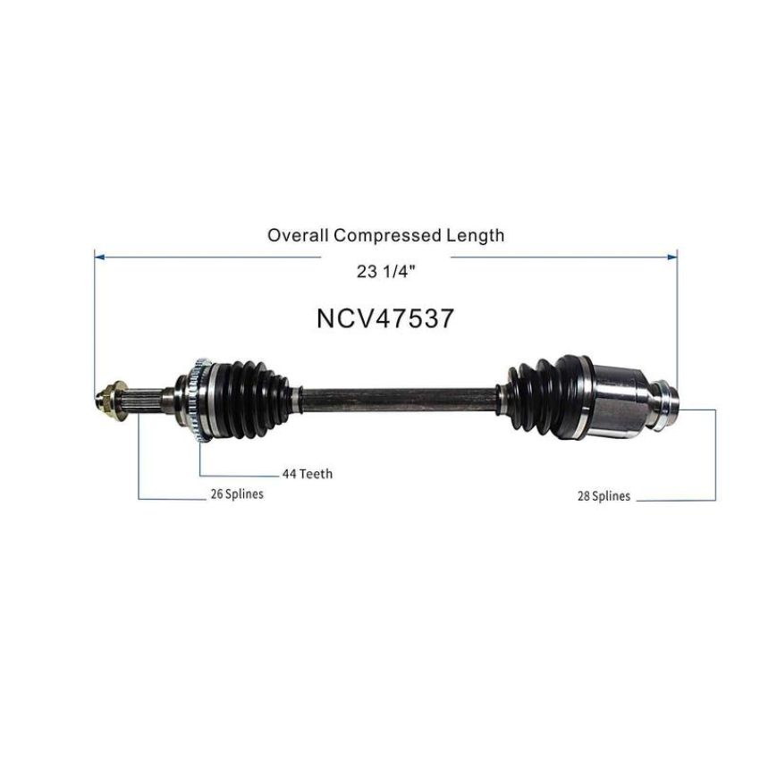 GSP NCV47537 Ford, Mazda (1.6, 1.8, 2.0) CV Axle Assembly  - Front Right