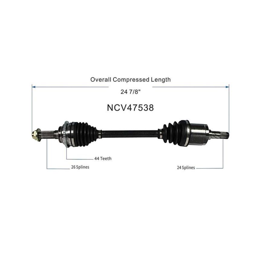 GSP NCV47538 99-01 Mazda Protege (1.6) CV Axle Assembly  - Front Left