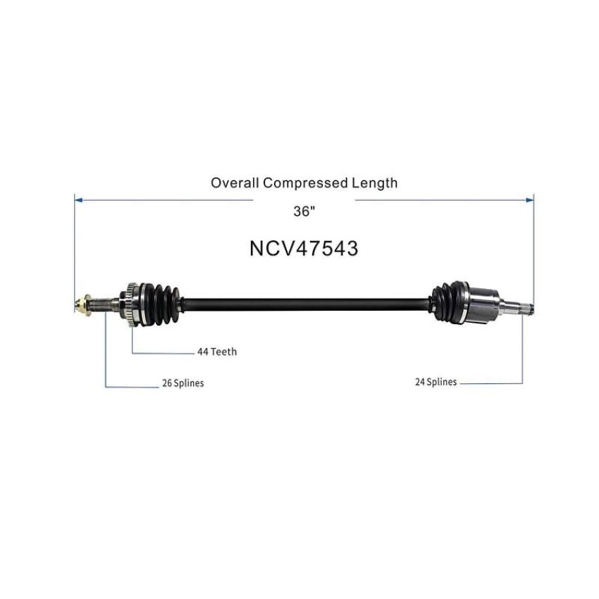 GSP NCV47543 Mazda (1.5, 1.6) CV Axle Assembly  - Front Right