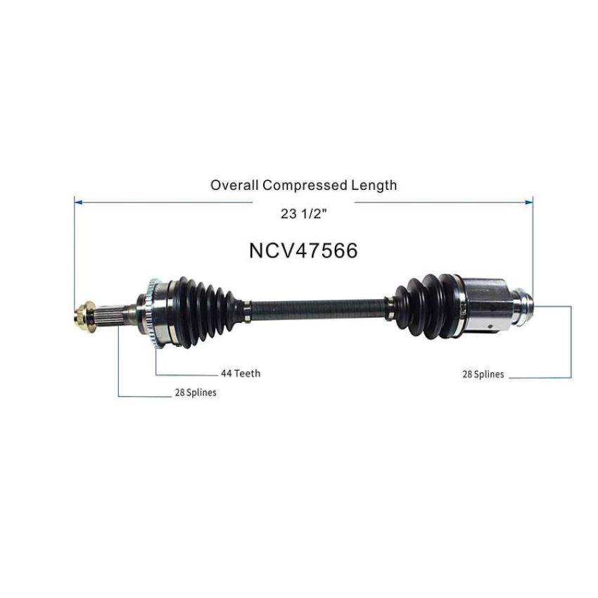 GSP NCV47566 Ford, Mazda, Mercury (2.3) CV Axle Assembly  - Front Right