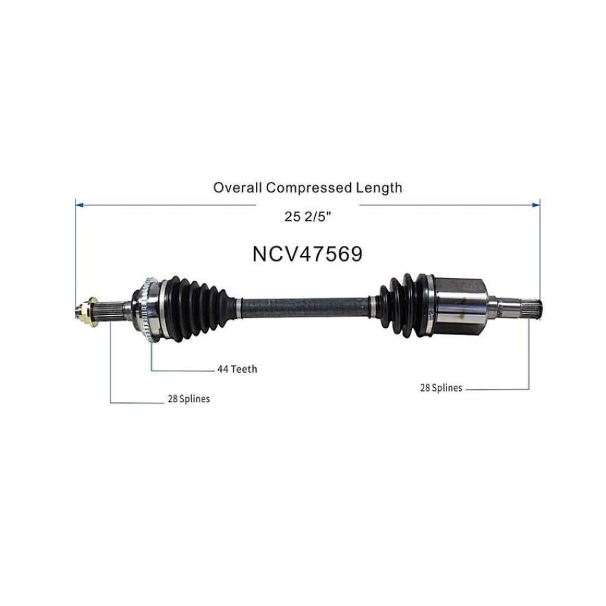 GSP NCV47569 Ford, Mazda, Mercury (2.3) CV Axle Assembly  - Front Left