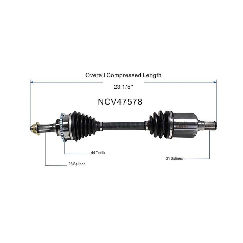 GSP NCV47578 Ford, Lincoln, Mazda, Mercury... (3.0) CV Axle Assembly  - Front Left
