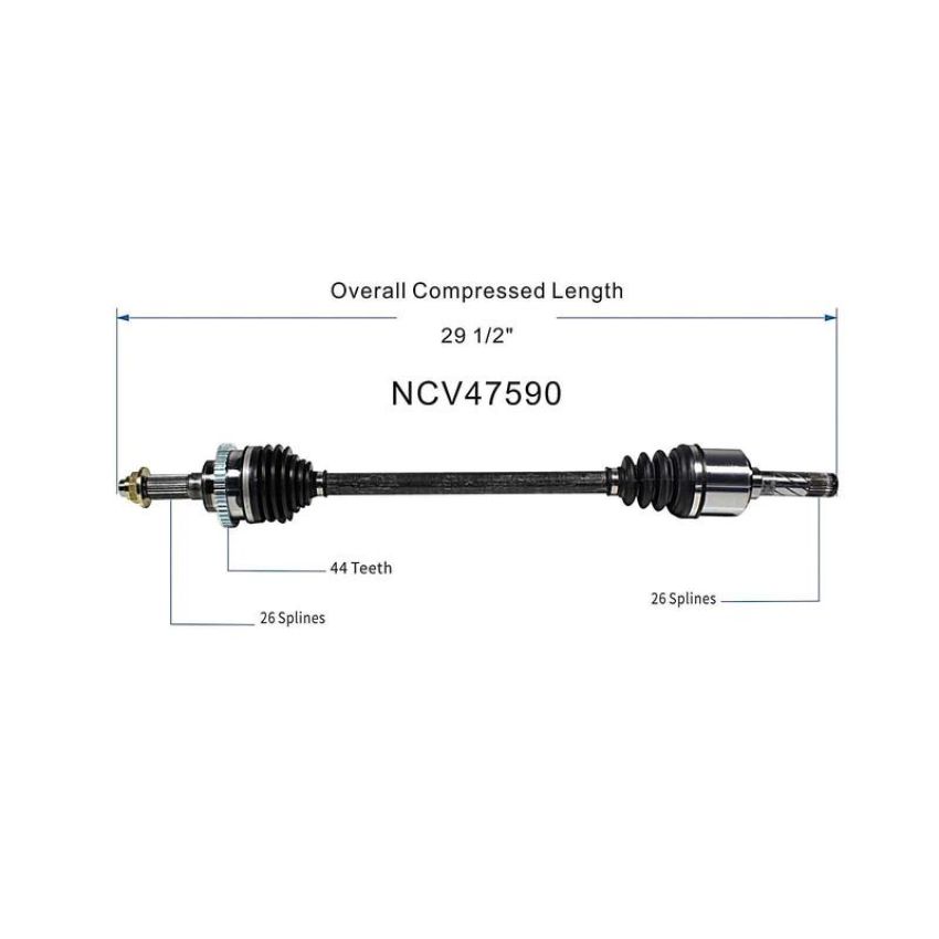 GSP NCV47590 95-05 Mazda Miata CV Axle Assembly  - Rear