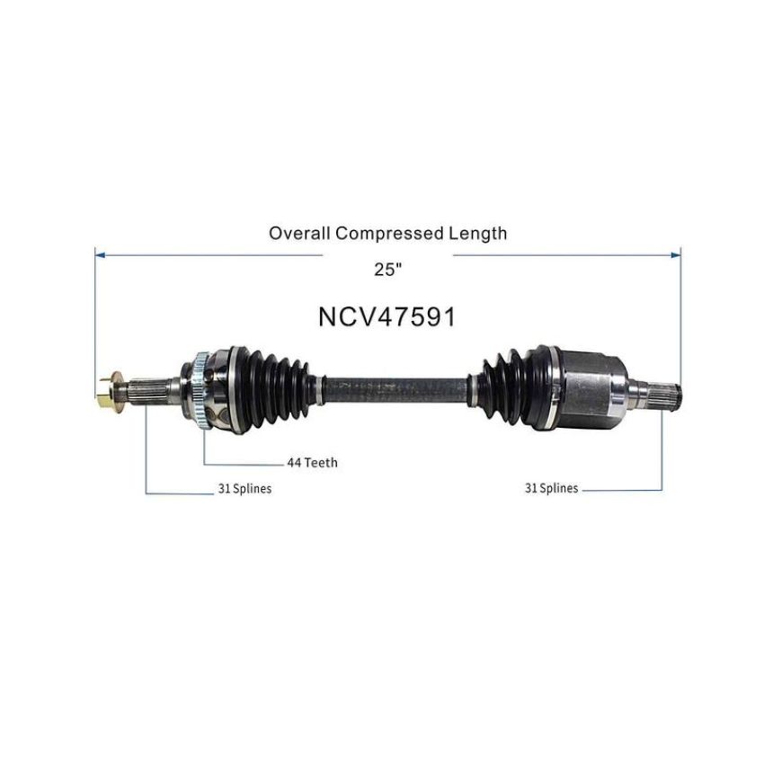 GSP NCV47591 Mazda (2.3) CV Axle Assembly  - Front Left