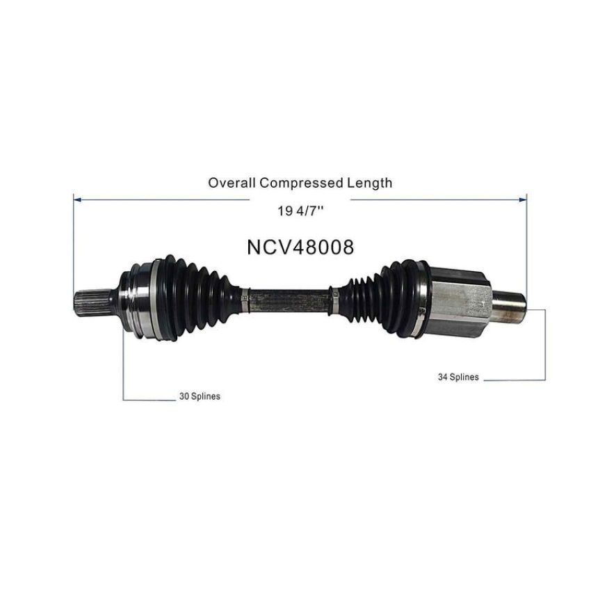 GSP NCV48008 Mercedes-Benz (Coupe - 3.0, 3.5) CV Axle Assembly  - Front Left