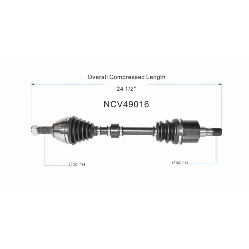 GSP NCV49016 Mini CV Axle Assembly  - Front Left