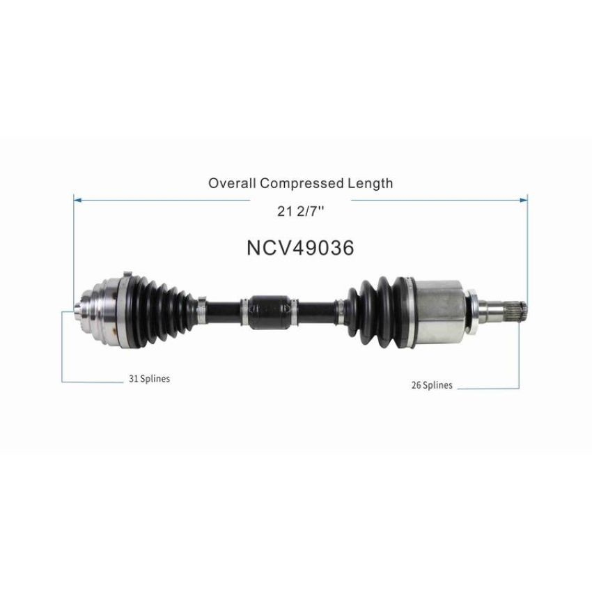GSP NCV49036 Mini CV Axle Assembly  - Front Left