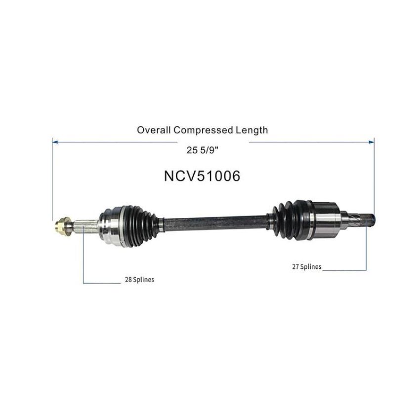 GSP NCV51006 08-17 Mitsubishi Lancer CV Axle Assembly  - Front Left