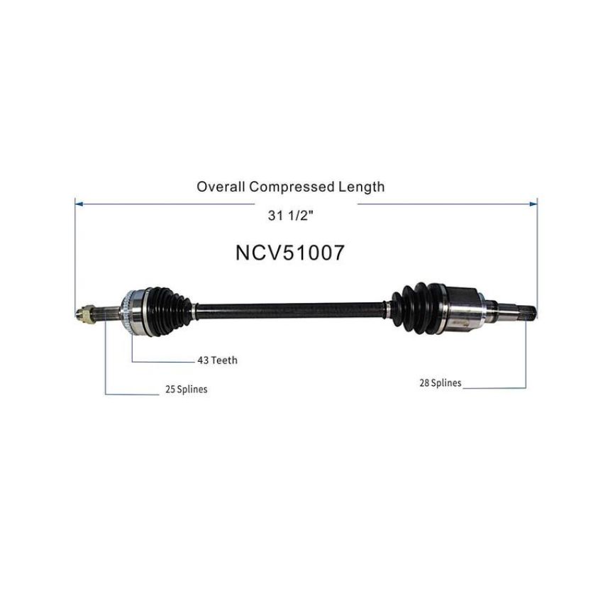 GSP NCV51007 04-11 Mitsubishi Endeavor (AWD) CV Axle Assembly  - Rear Left