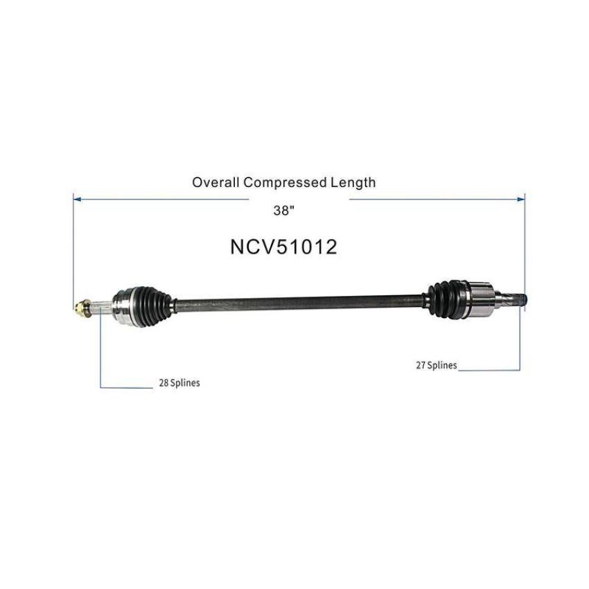 GSP NCV51012 Mitsubishi (2.0, 2.4 - FWD) CV Axle Assembly  - Front Right