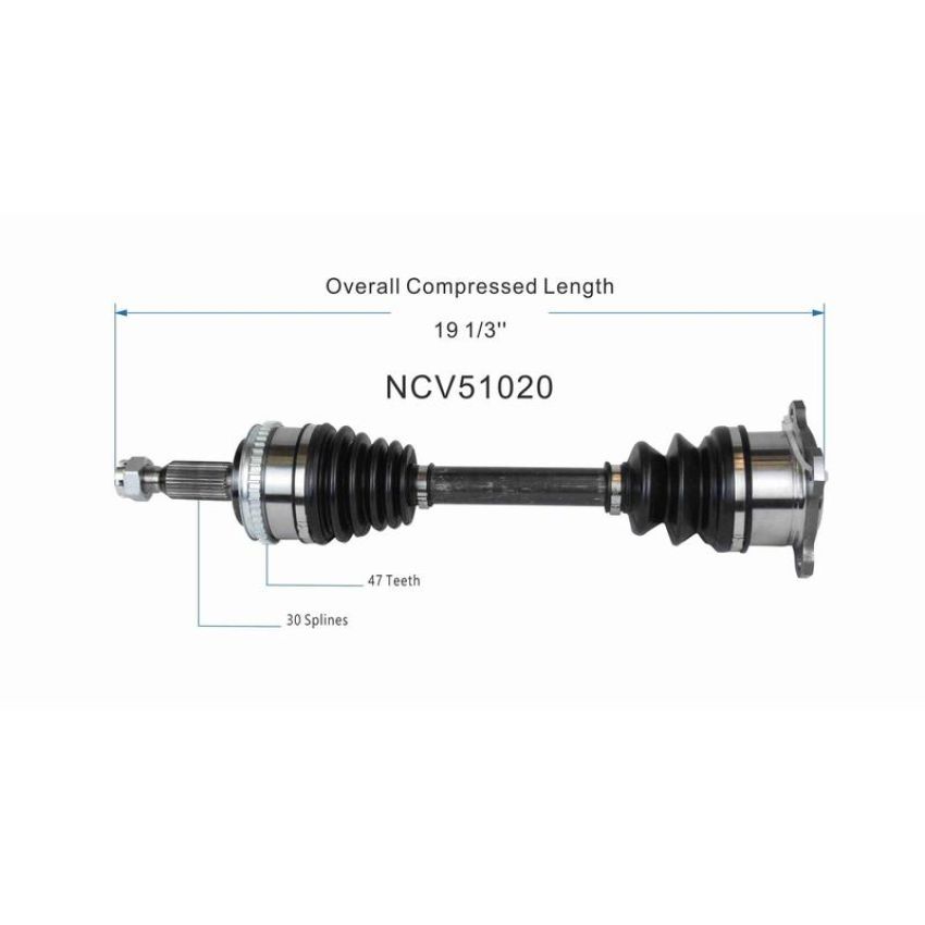 GSP NCV51020 2011 Mitsubishi Outlander Sport (FWD) CV Axle Assembly  - Front Right