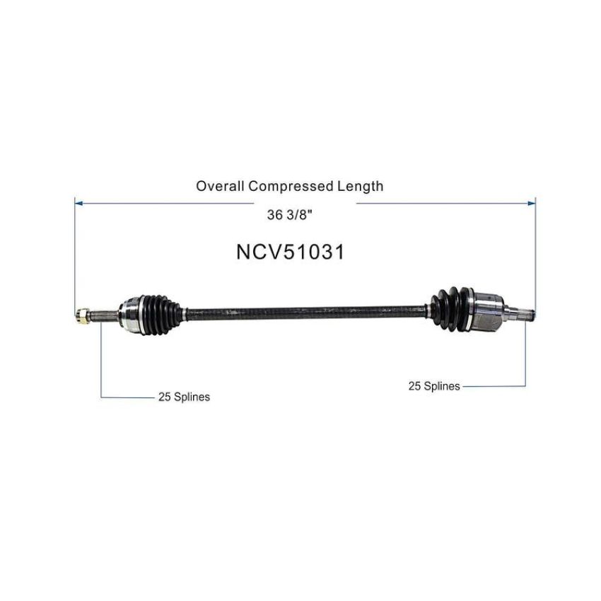 GSP NCV51031 Dodge, Eagle, Mitsubishi, Plymouth... CV Axle Assembly  - Front Left