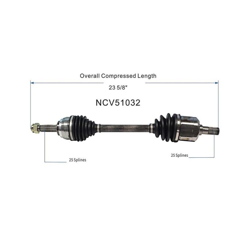 GSP NCV51032 Dodge, Eagle, Hyundai, Mitsubishi... CV Axle Assembly  - Front Right