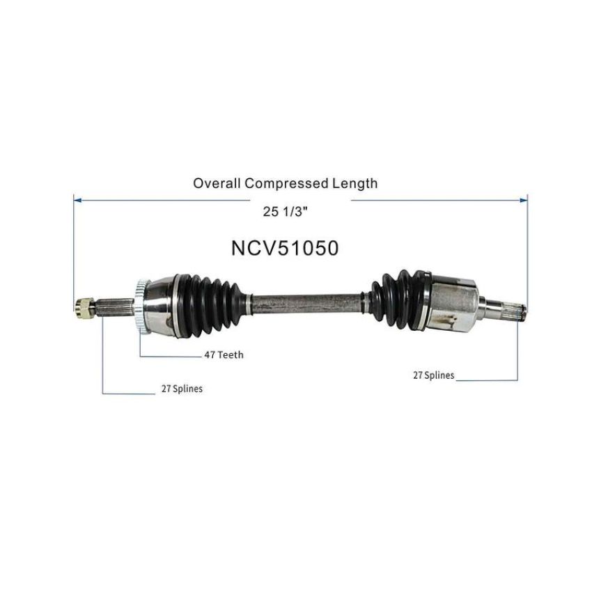 GSP NCV51050 Dodge, Mitsubishi (Sedan) CV Axle Assembly  - Front Right
