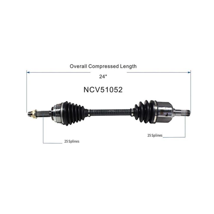 GSP NCV51052 Eagle, Mitsubishi, Plymouth CV Axle Assembly  - Front Right