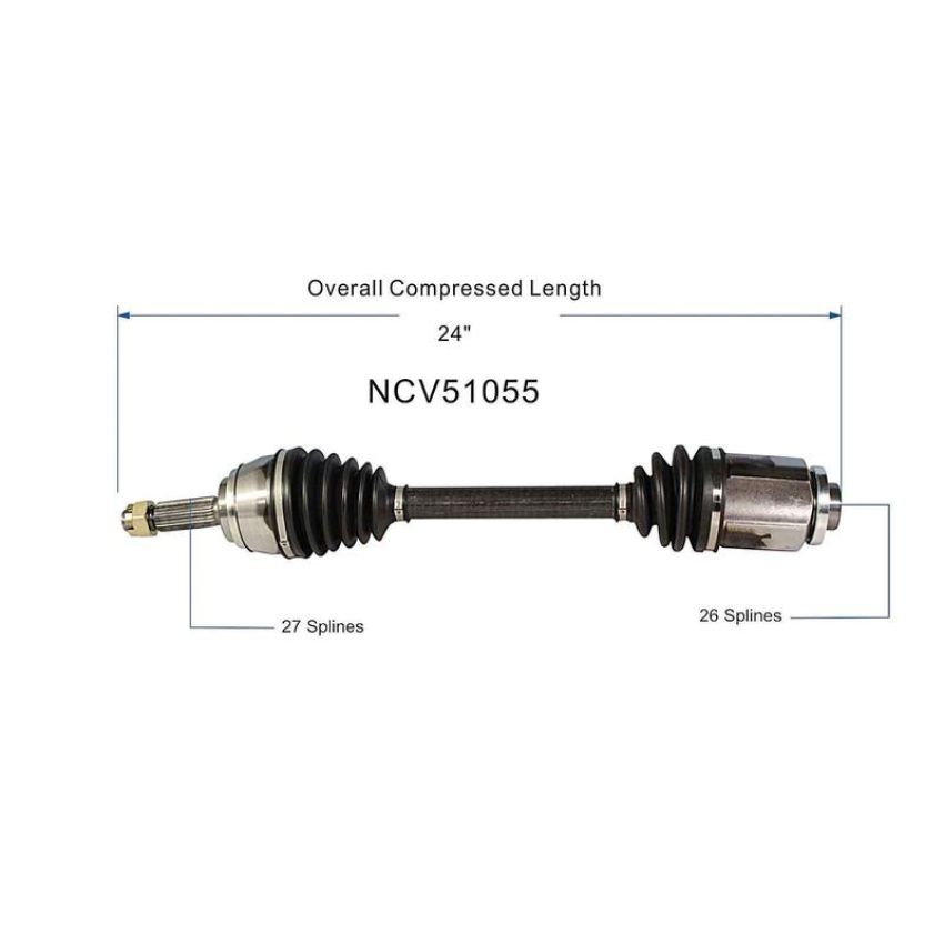 GSP NCV51055 Dodge, Mitsubishi CV Axle Assembly  - Front Left