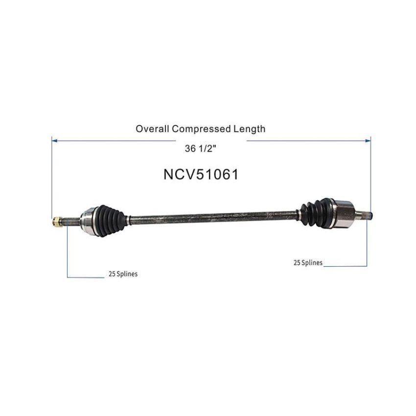 GSP NCV51061 Dodge, Eagle, Mitsubishi, Plymouth... CV Axle Assembly  - Front Left