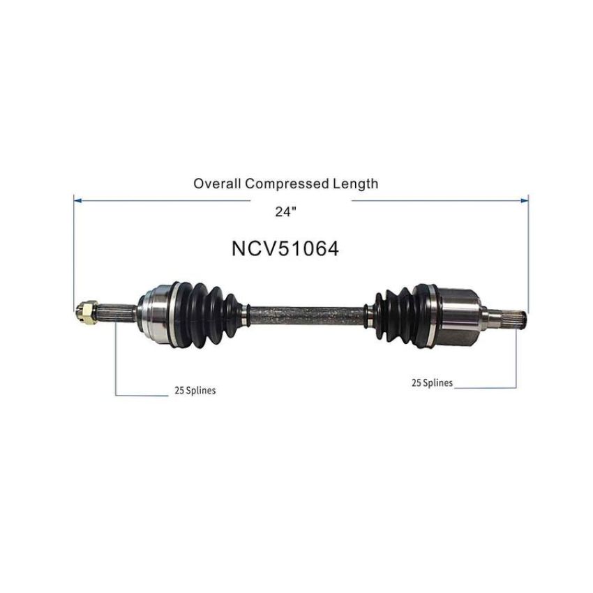 GSP NCV51064 Dodge, Eagle, Mitsubishi, Plymouth... CV Axle Assembly  - Front Right