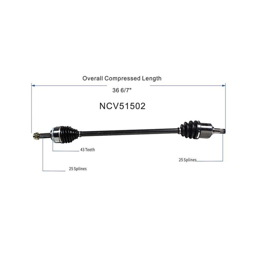 GSP NCV51502 97-02 Mitsubishi Mirage (1.8) CV Axle Assembly  - Front Right