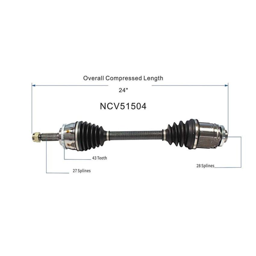 GSP NCV51504 97-03 Mitsubishi Diamante CV Axle Assembly  - Front Right