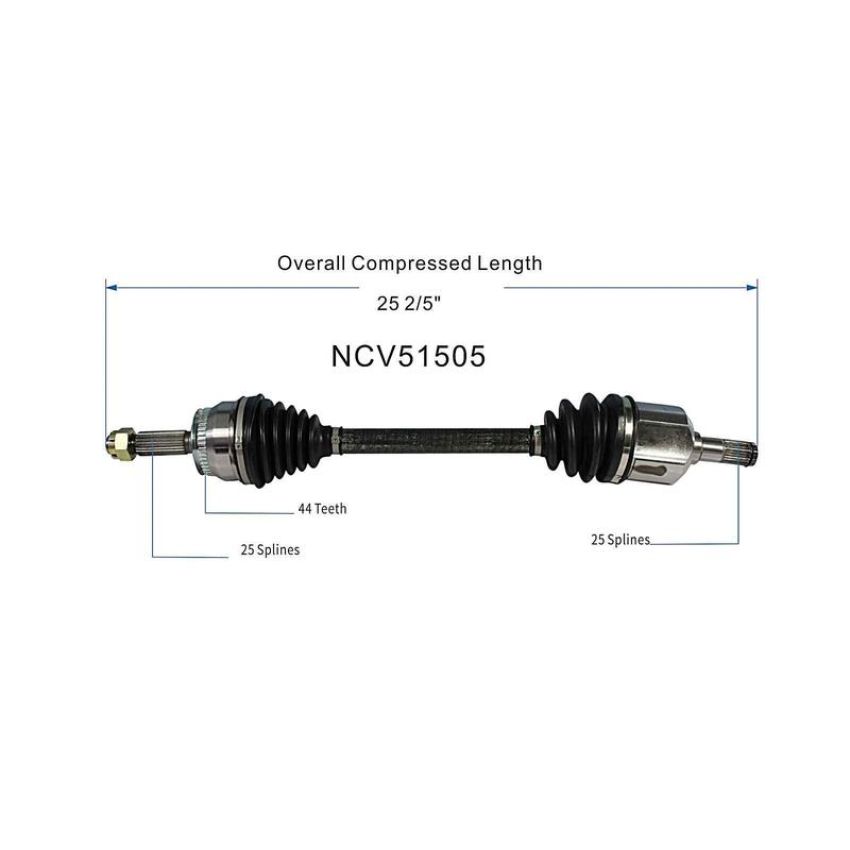 GSP NCV51505 Hyundai, Kia (2.0) CV Axle Assembly  - Front Left